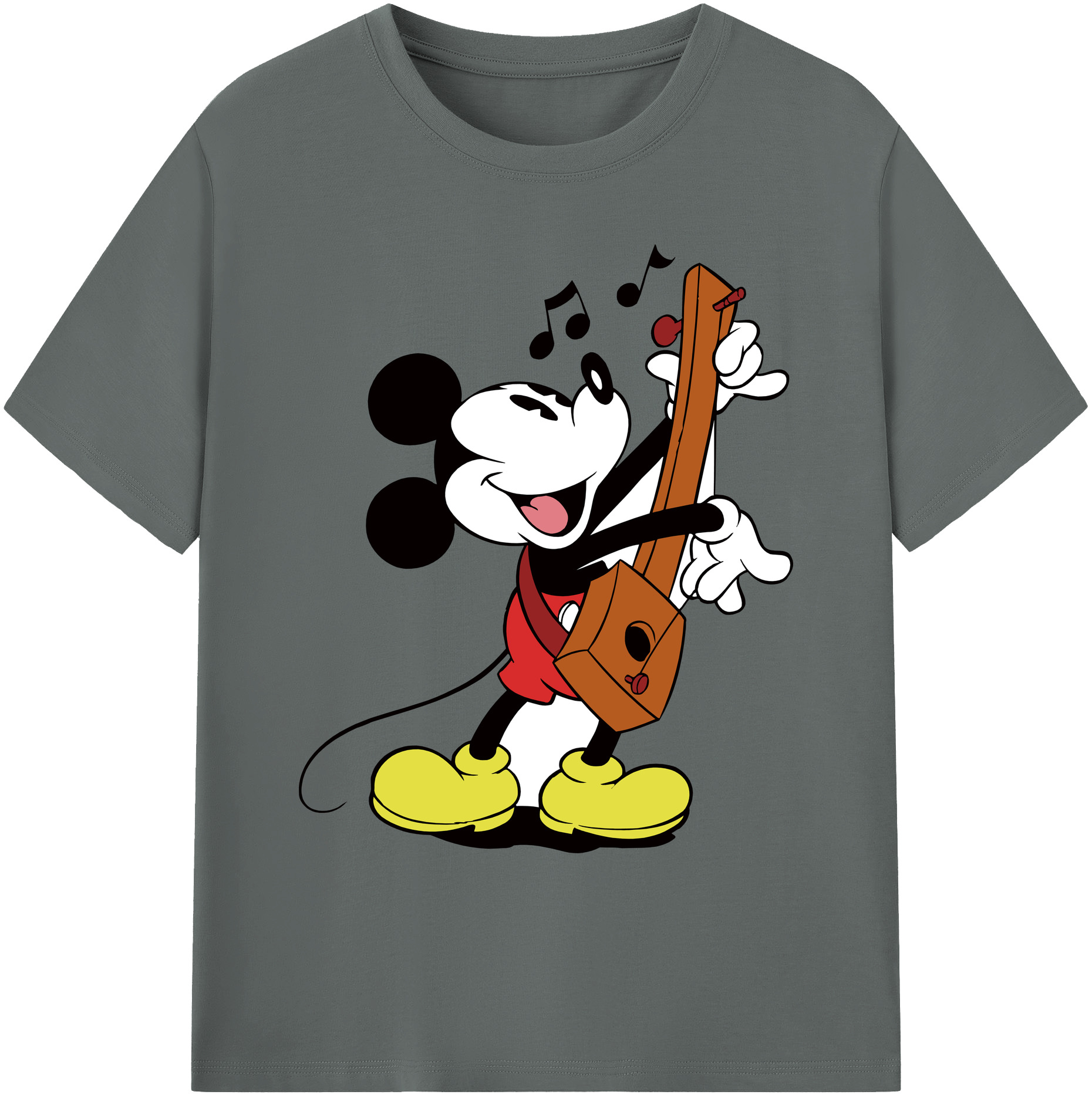 ミッキーマウス Mickey Mouse 綿100％ メンズ半袖Tシャツ｜肌触りやわらか＆通気性